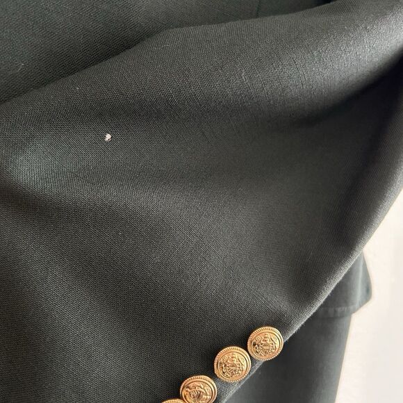 Vintage Lands End Mens Blazer 44L Green Wool Jacket Made in USA Preppy Dad FLAW - Picture 14 of 16